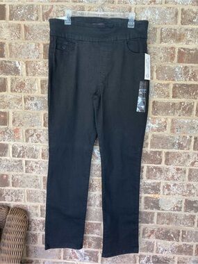 New Gloria Vanderbilt Amanda Black Rinse Pull On Size 14 Slimming Panel NWT